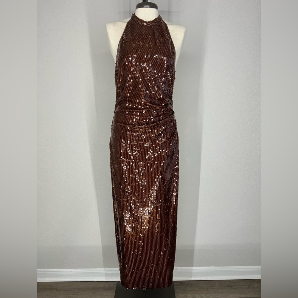 Ronny Kobo Alix Sequined Halter Gown Size S NWT